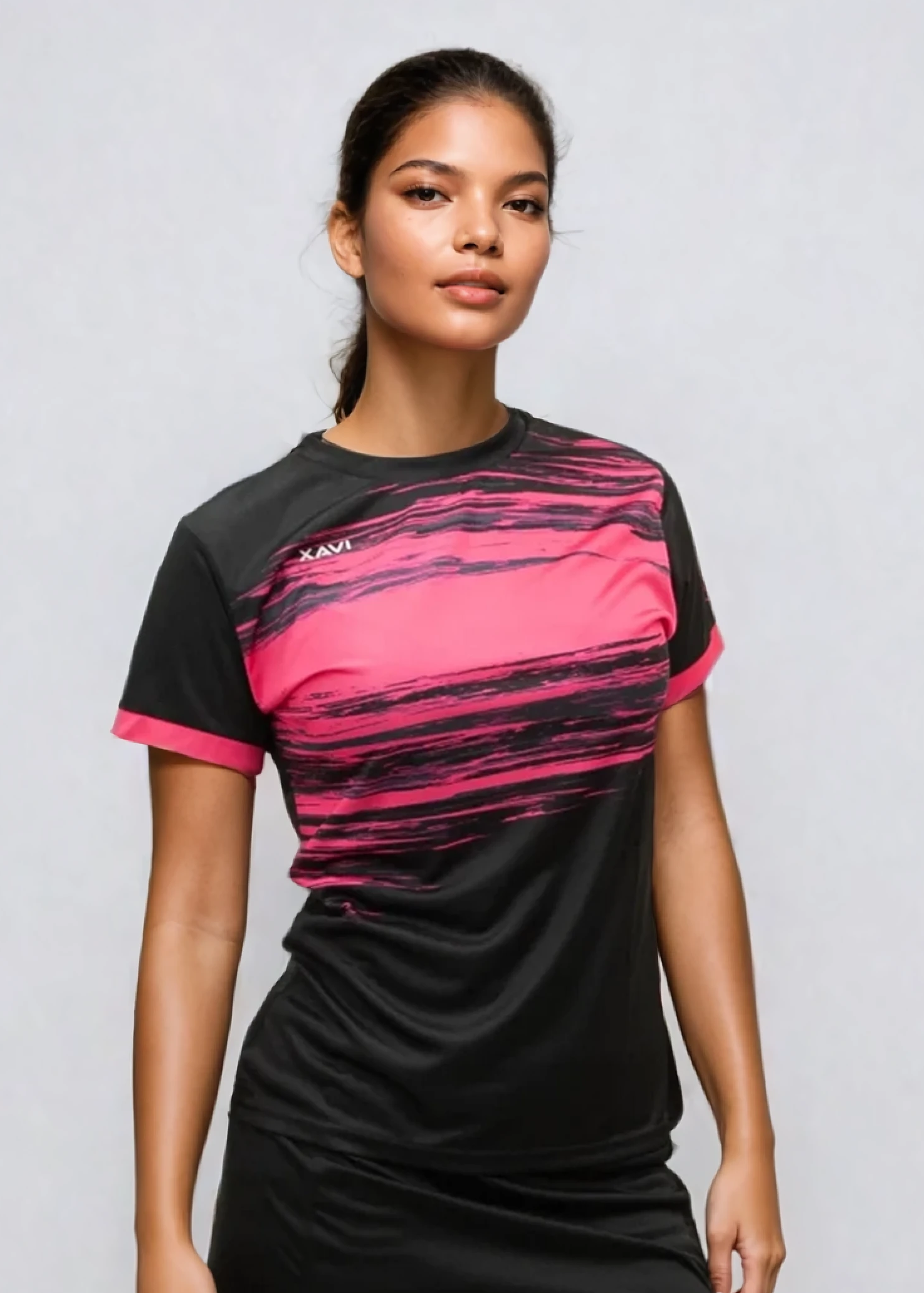Xavi Performance T-shirt zwart/roze – Lichtgewicht & Functioneel voor Elke Sport - Dames