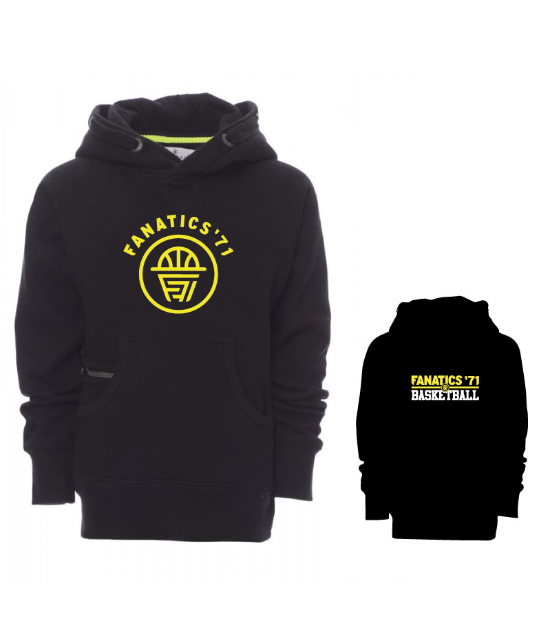 Fanatics Hoodie met Fanatics logo op de voorkant en Basketball logo achterop - Junior