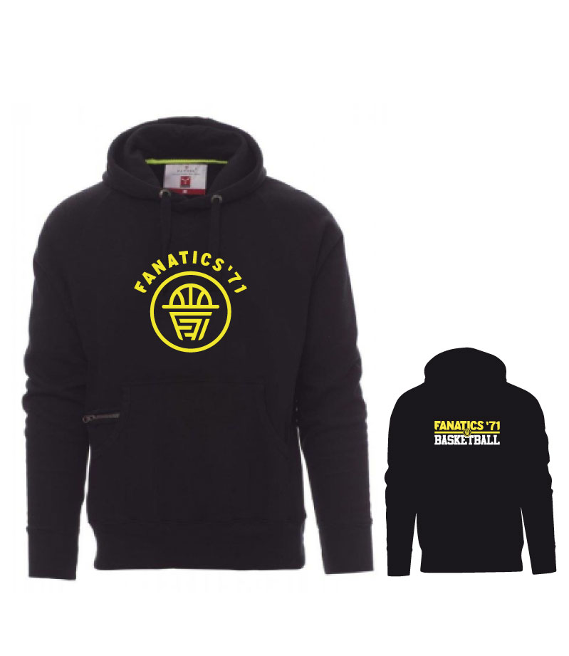Fanatics Hoodie met Fanatics logo op de voorkant en Fanatics Basketball logo achterop - Unisex