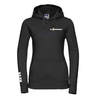 BC Donderslag Hoodie met borstlogo en tekstlogo op de rug - zwart - Dames