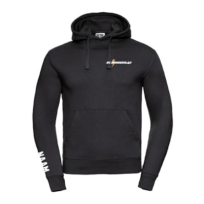 BC Donderslag Hoodie met borstlogo en tekstlogo op de rug - zwart - Unisex