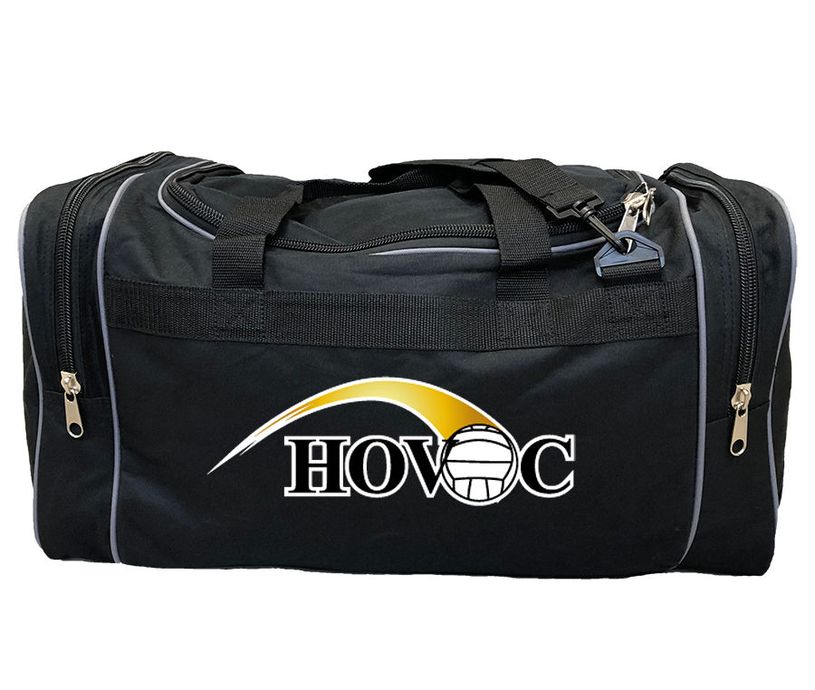 Xavi sporttas 65x31x32 cm met groot HOVOC logo - zwart