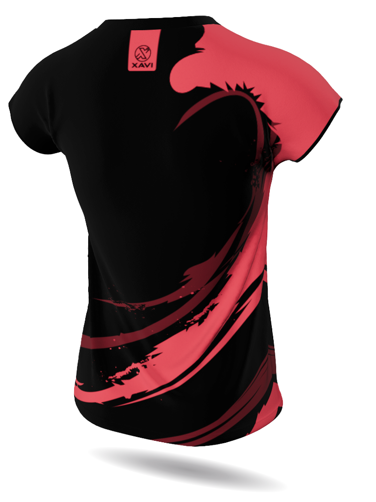 Xavi Elastic Tafeltennisshirt met kapmouw - V-hals - Dames - Afbeelding 2