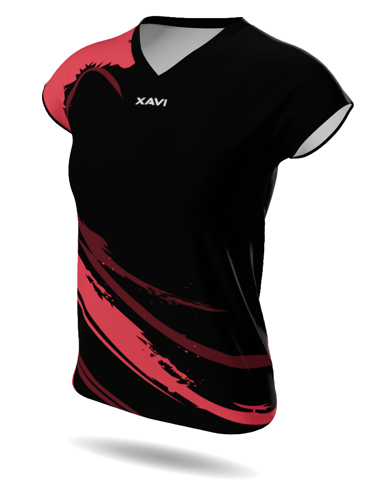 Xavi Elastic Tafeltennisshirt met kapmouw - V-hals - Dames