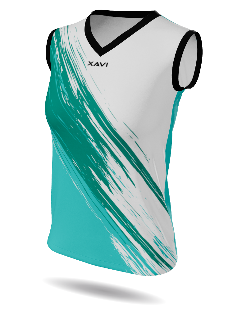 Xavi Elastic Tennisshirt mouwloos - V-hals - Dames